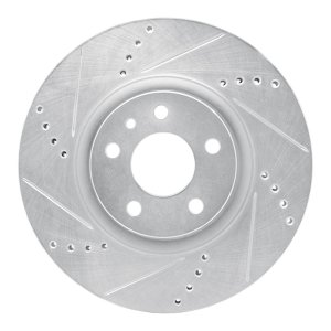Alfa Romeo 164 Brake Rotor (1) - Front Left - R1 Concepts - Drilled & Slotted - Silver - `91-`20